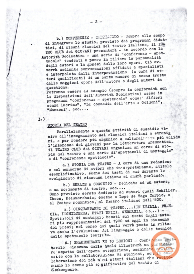 Bollettino del Teatro Club dei giovani (1963-1964)