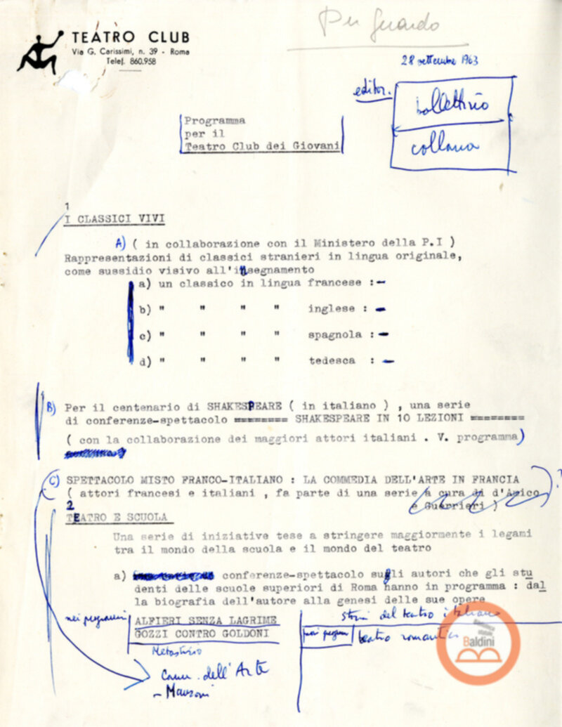 Programma del Teatro Club dei giovani (1963)