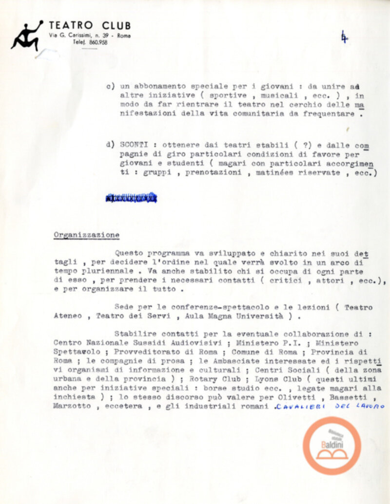 Programma del Teatro Club dei giovani (1963)