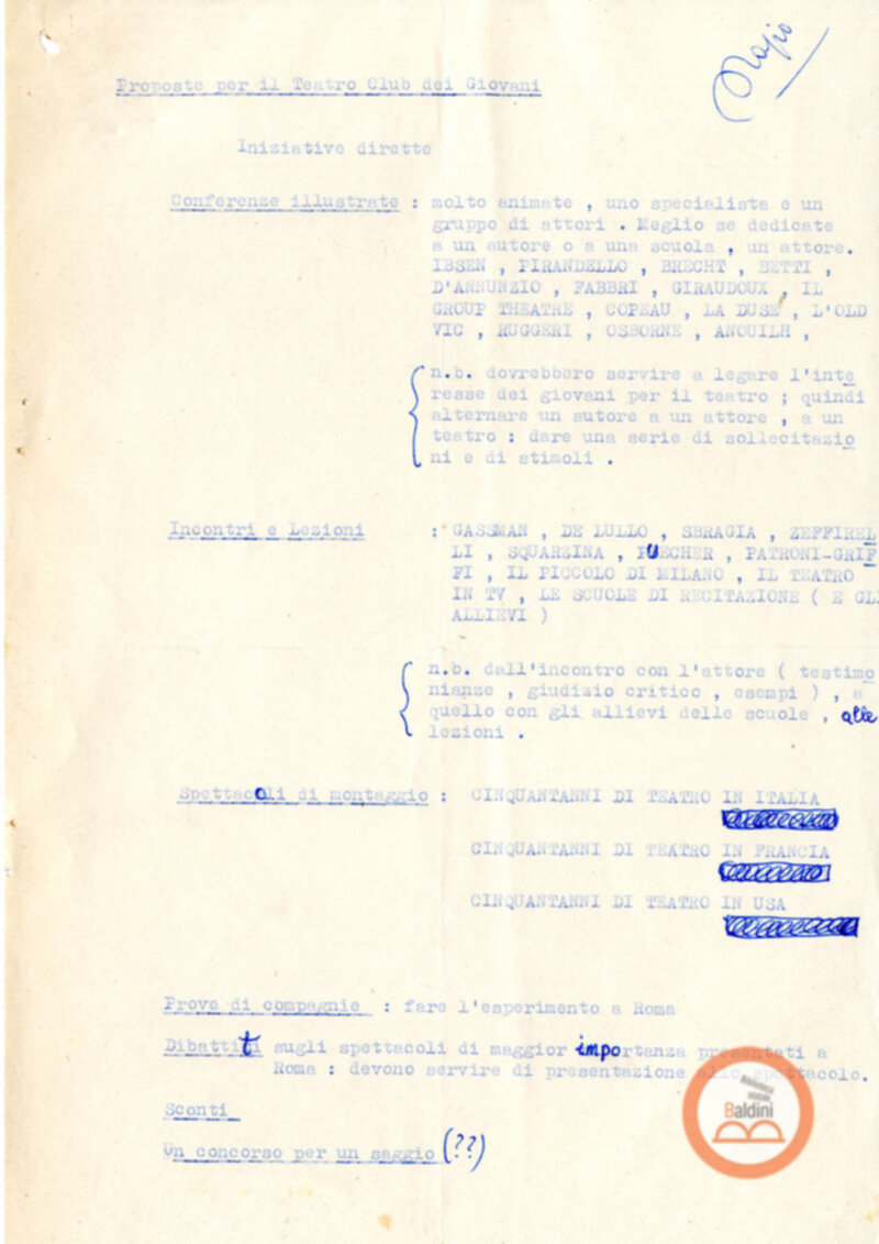 Programma del Teatro Club dei giovani (1963)