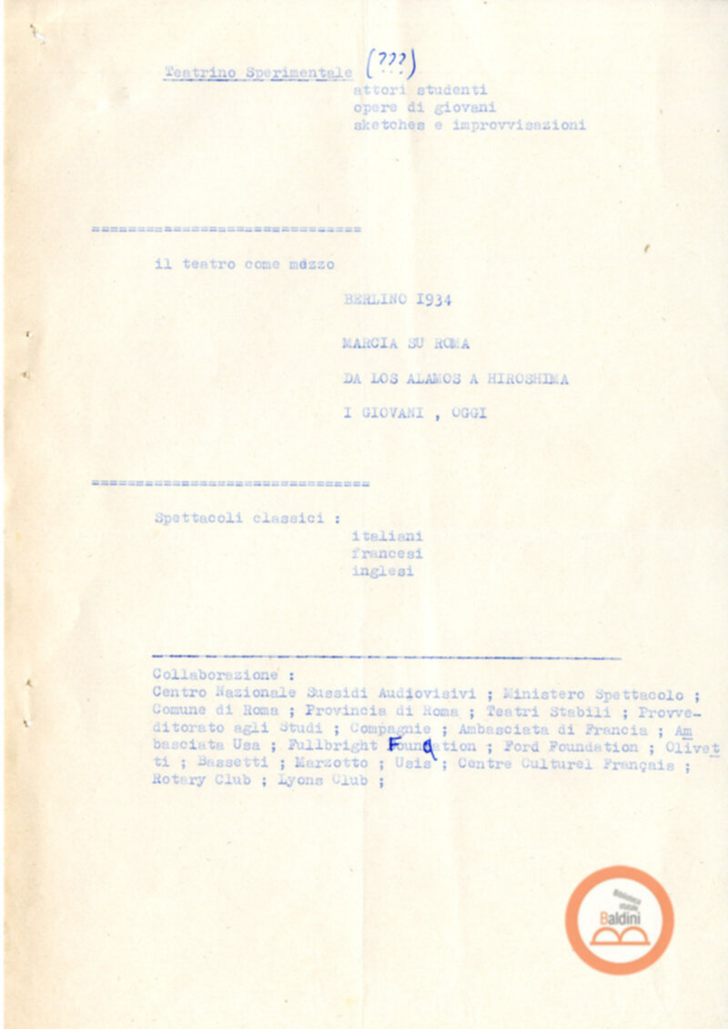 Programma del Teatro Club dei giovani (1963)