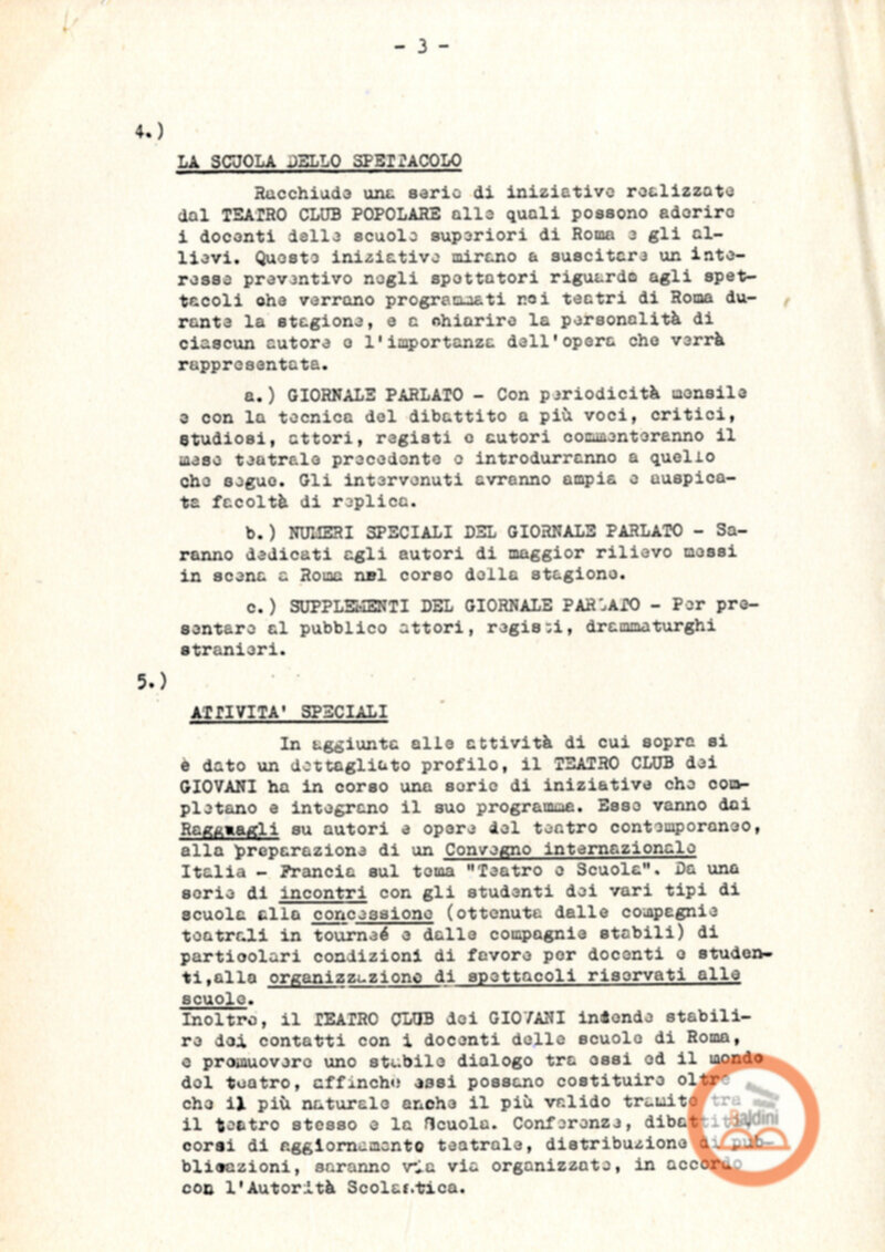 Programma del Teatro Club dei giovani (1963)