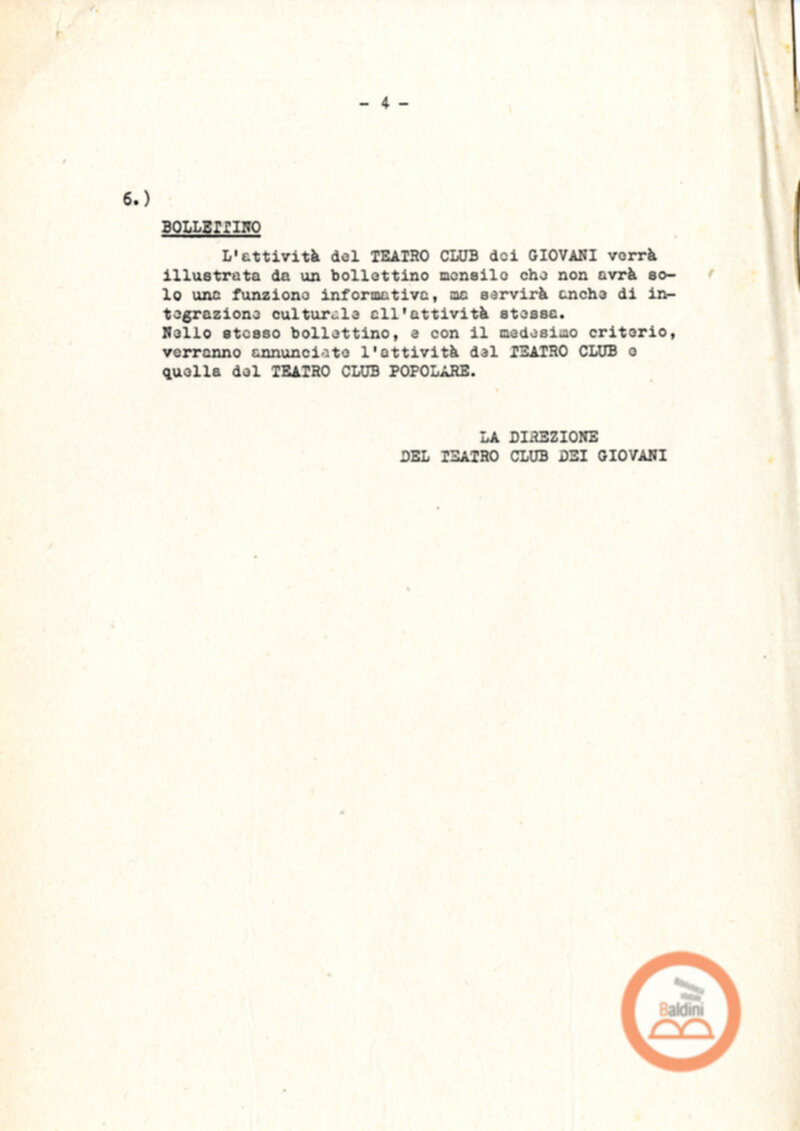 Programma del Teatro Club dei giovani (1963)