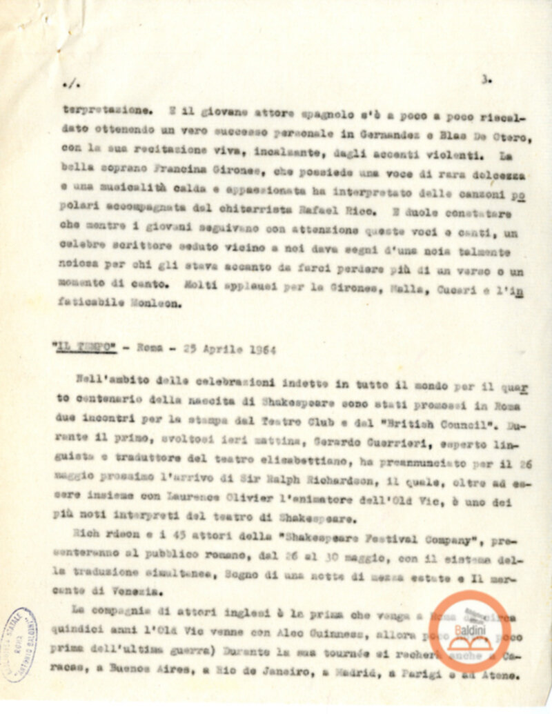 Articoli apparsi sui giornali