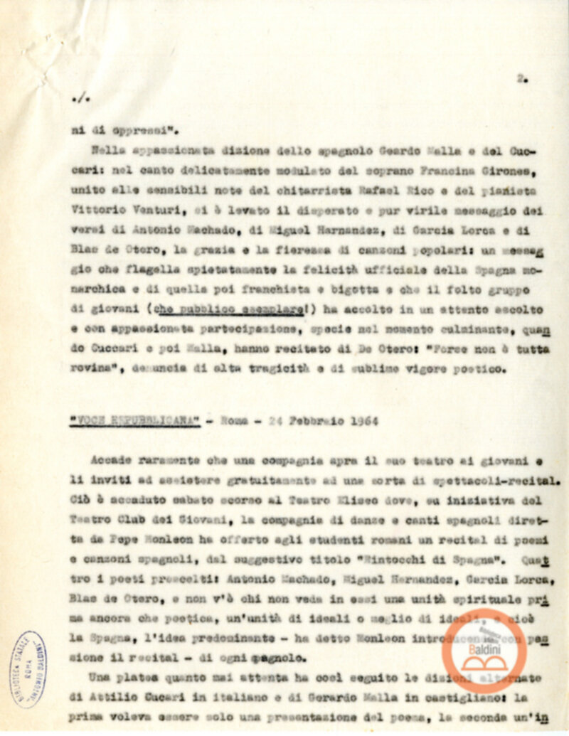 Testi degli articoli apparsi sui giornali