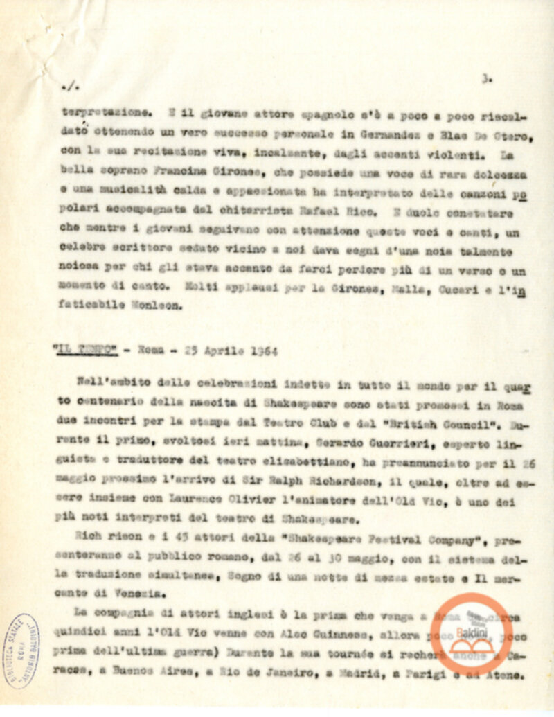 Testi degli articoli apparsi sui giornali