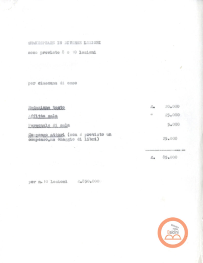 Preventivo - stagione 1963-1964