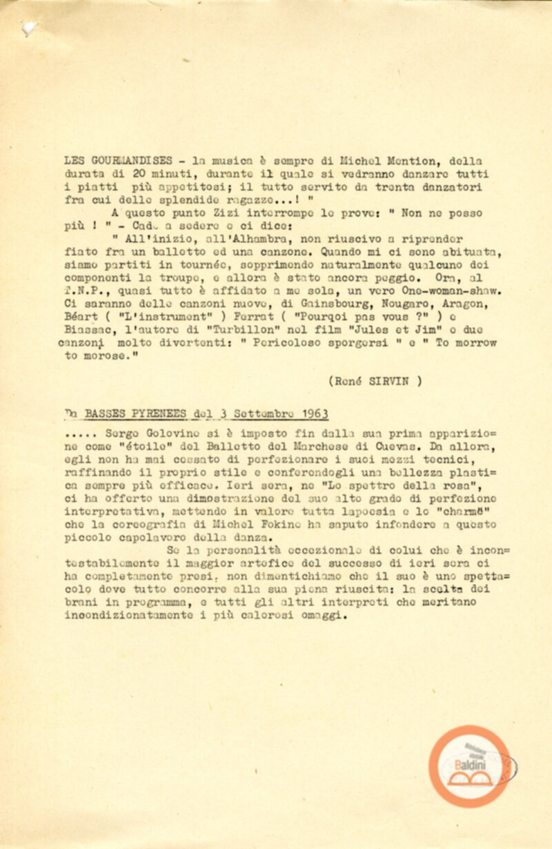 Inaugurazione della stagione 1963-1964