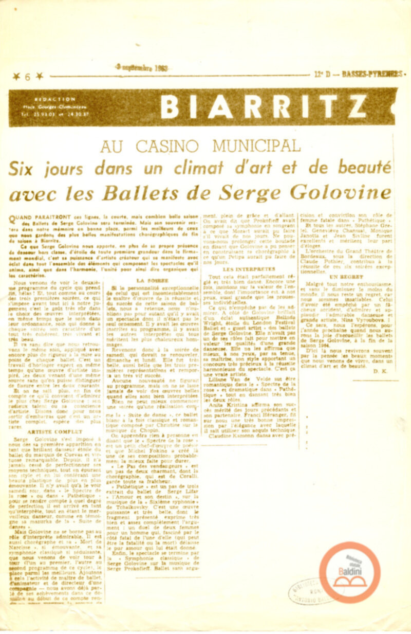 Ritagli di giornale - Compagnia di Serge Golovine