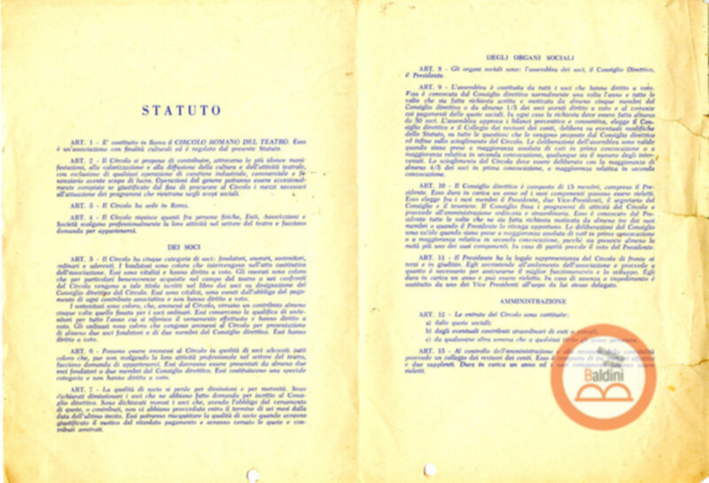 Statuto Circolo Romano Teatro