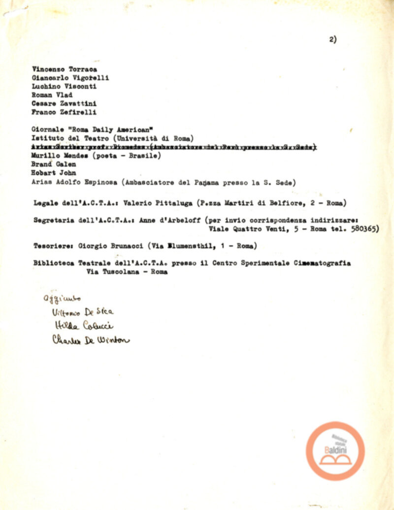 Associazione di Cultura Teatrale Americana (ACTA).
