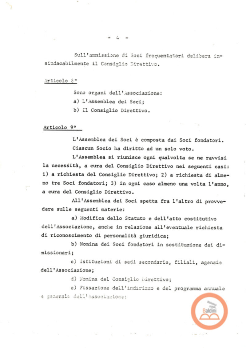 Statuto dell'Associazione di Cultura Teatrale Americana (ACTA), Teatro Club "Premio Roma".
