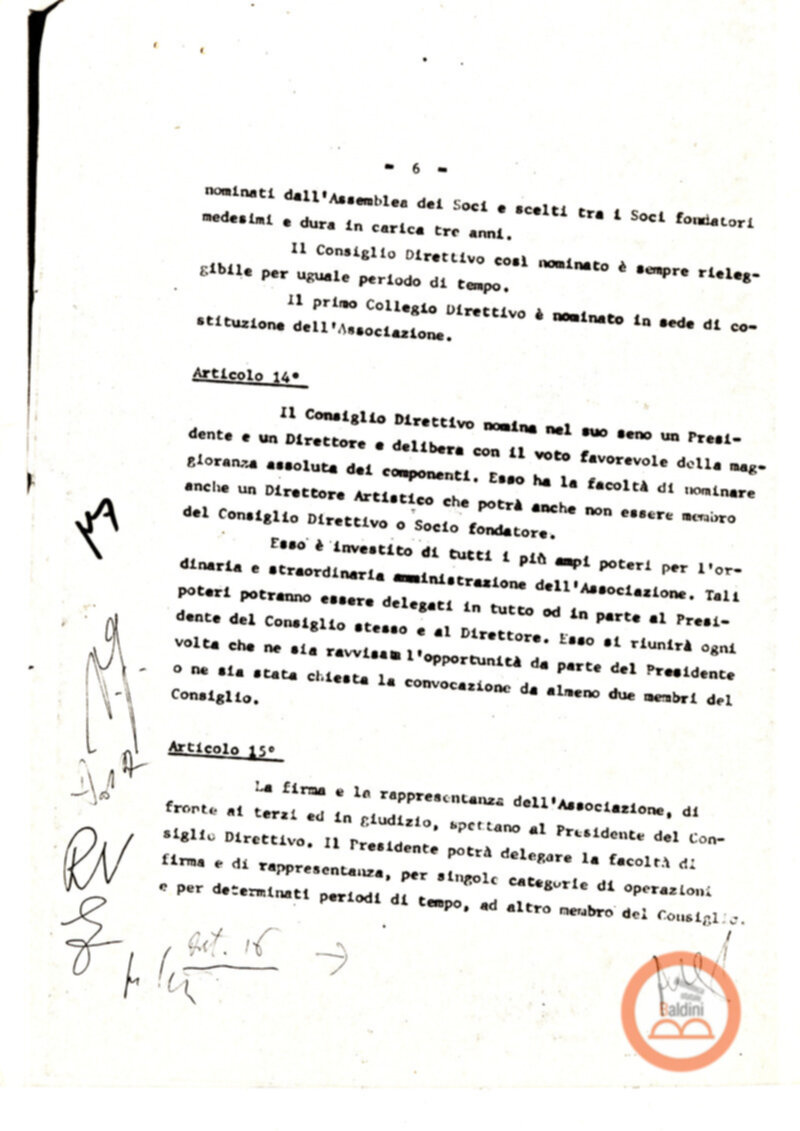 Statuto dell'Associazione di Cultura Teatrale Americana (ACTA), Teatro Club "Premio Roma".