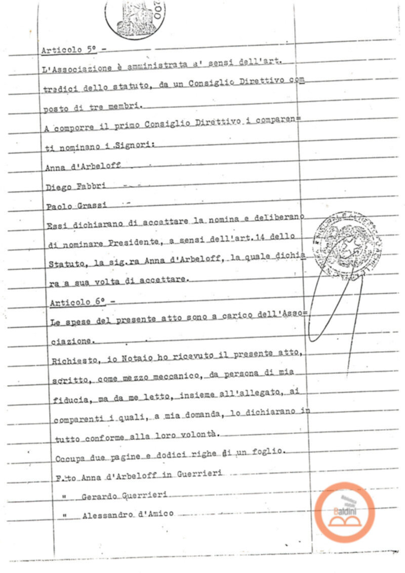 Statuto dell'Associazione di Cultura Teatrale Americana (ACTA), Teatro Club "Premio Roma".