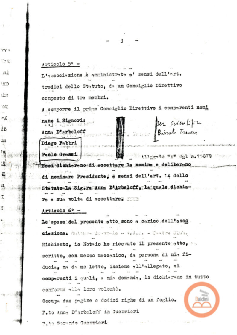 Statuto dell'Associazione di Cultura Teatrale Americana (ACTA), Teatro Club "Premio Roma".