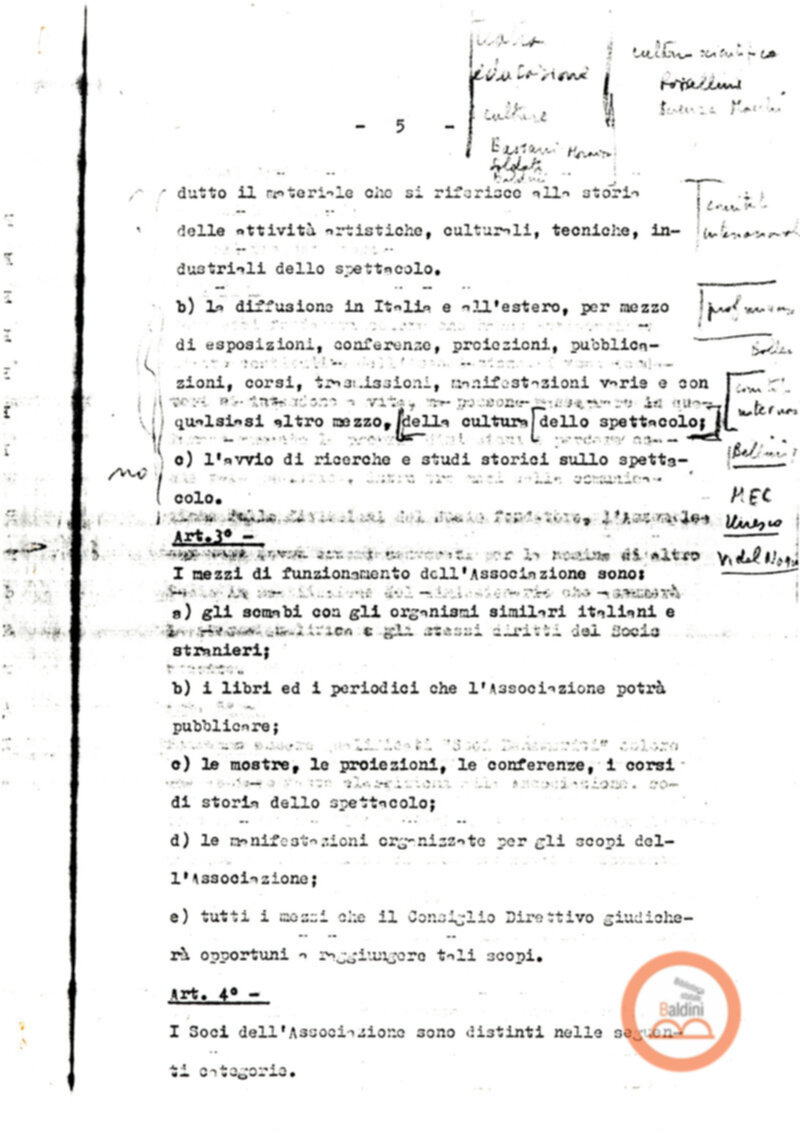 Statuto dell'Associazione di Cultura Teatrale Americana (ACTA), Teatro Club "Premio Roma".