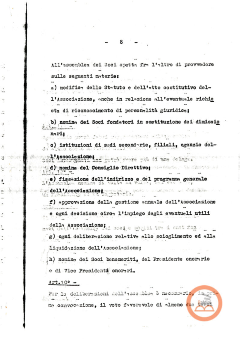 Statuto dell'Associazione di Cultura Teatrale Americana (ACTA), Teatro Club "Premio Roma".