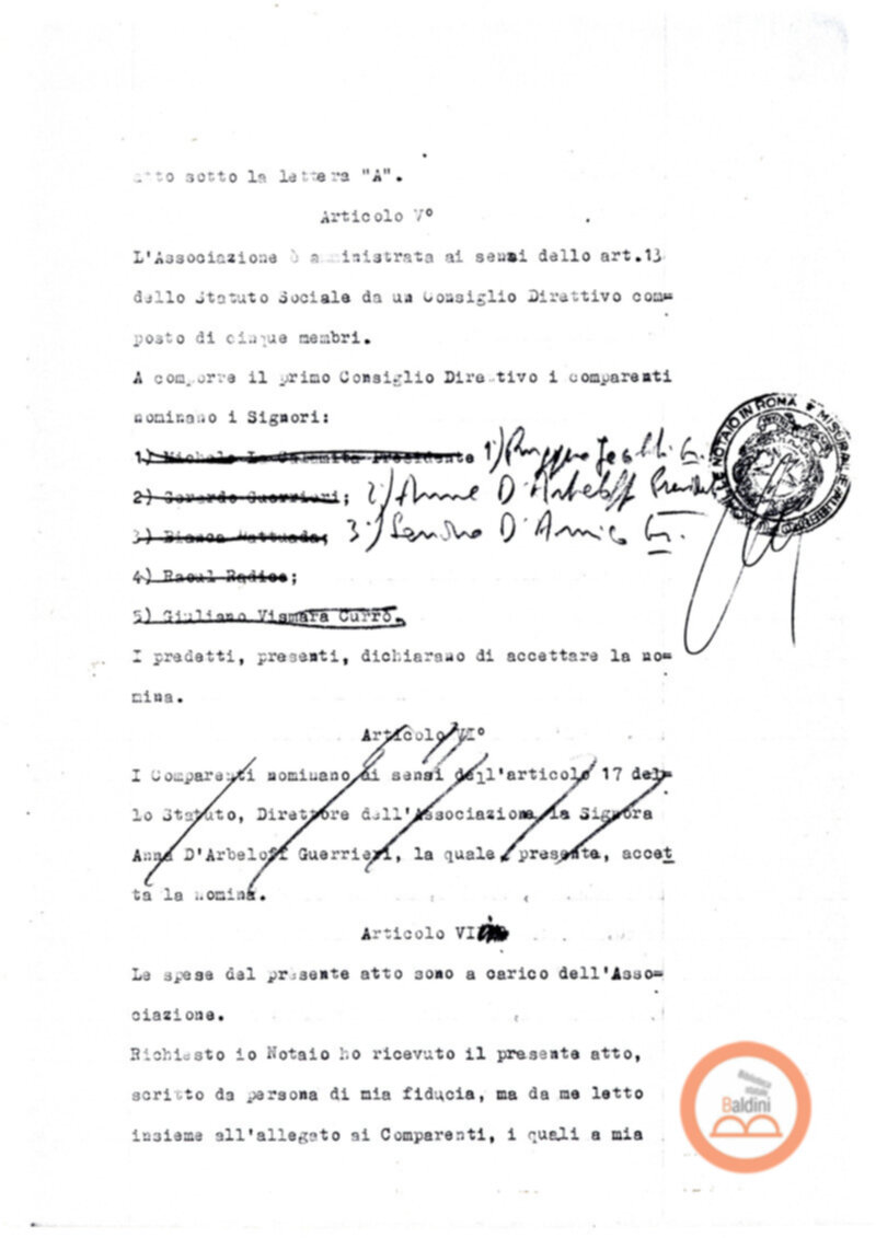 Statuto dell'Associazione di Cultura Teatrale Americana (ACTA), Teatro Club "Premio Roma".