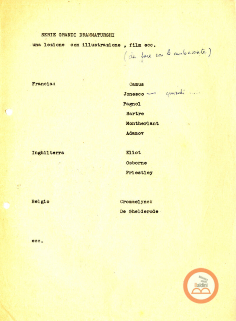 Stagione 1957-1958 - programma