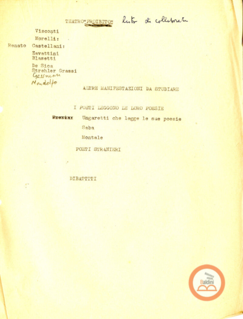 Stagione 1957-1958 - programma