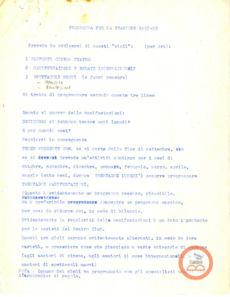 Stagione 1957-1958 - programma