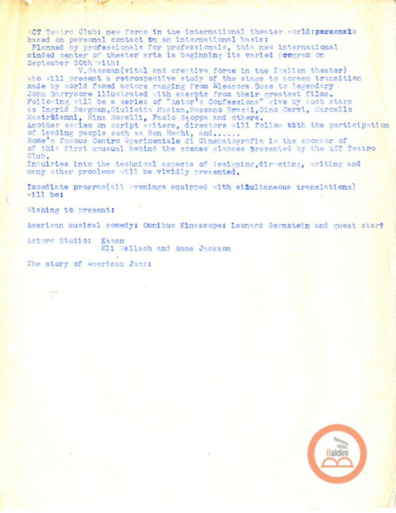 Stagione 1957-1958 - programma