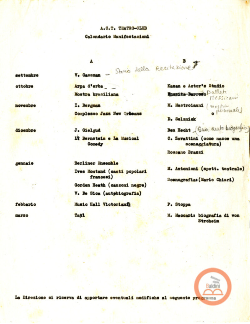 Stagione 1957-1958 - programma