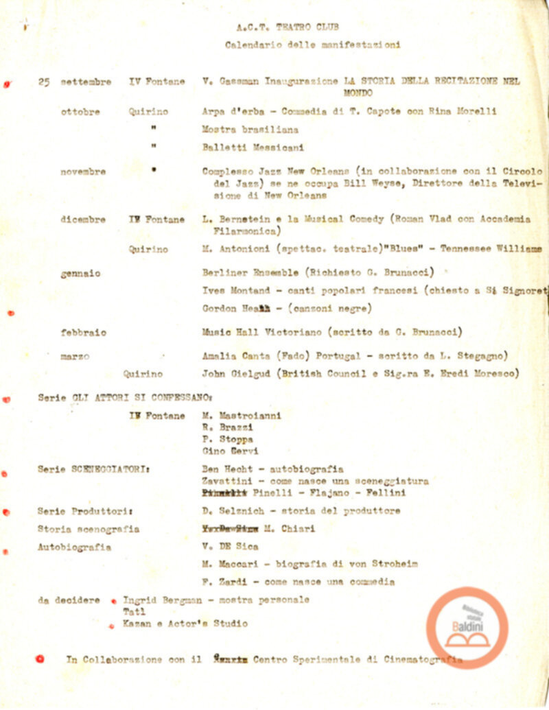 Stagione 1957-1958 - programma