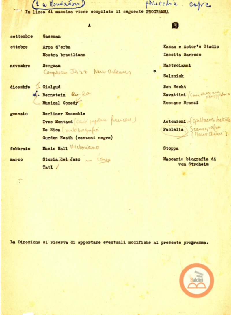 Stagione 1957-1958 - programma