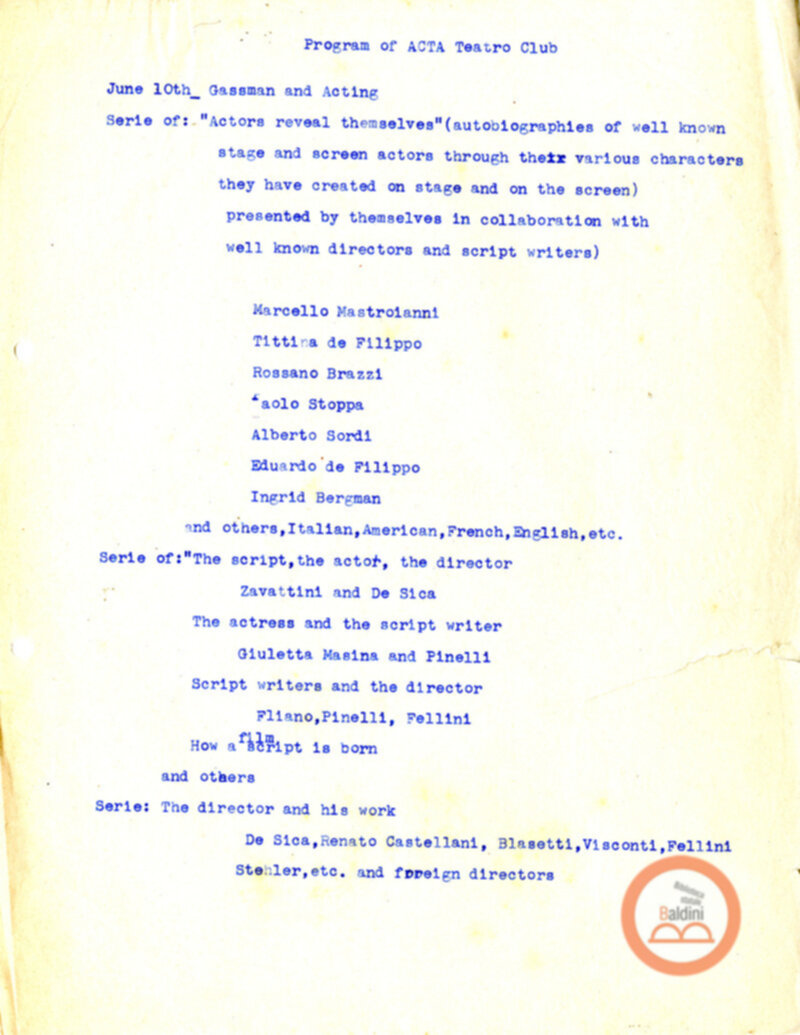 Associazione di Cultura Teatrale Americana (ACTA)