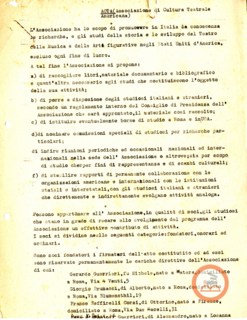 Associazione di Cultura Teatrale Americana (ACTA)