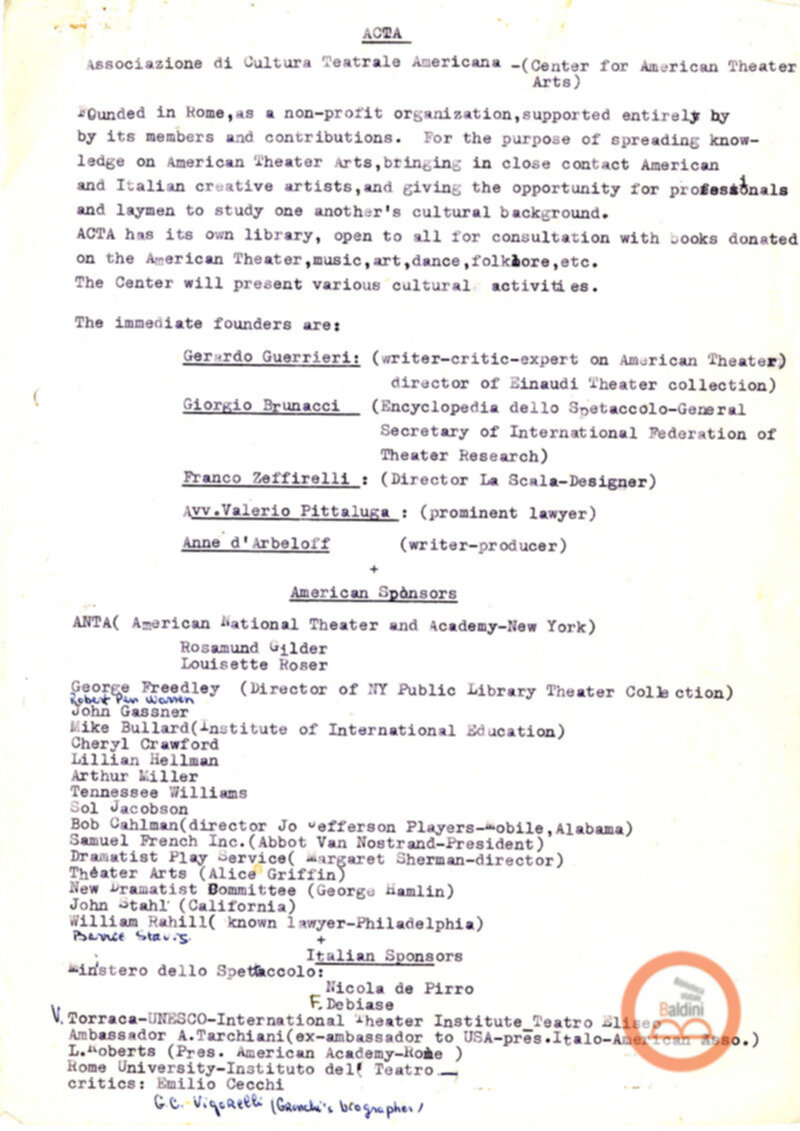 Associazione di Cultura Teatrale Americana (ACTA)