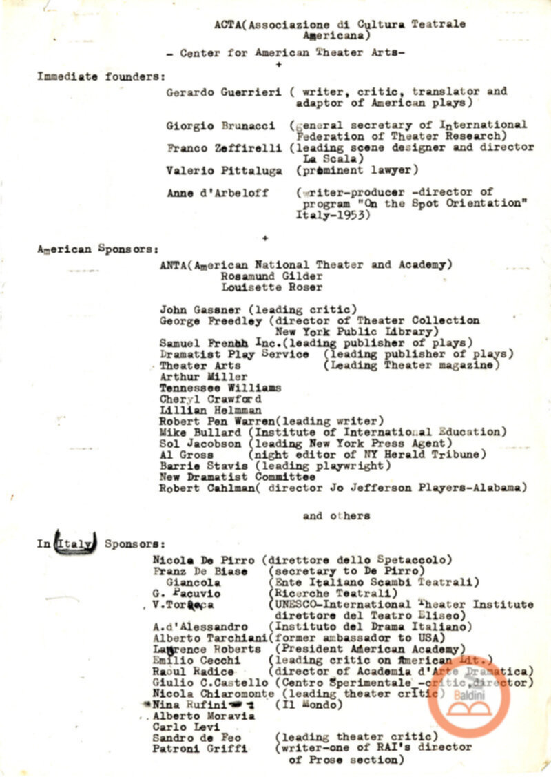 Associazione di Cultura Teatrale Americana (ACTA)