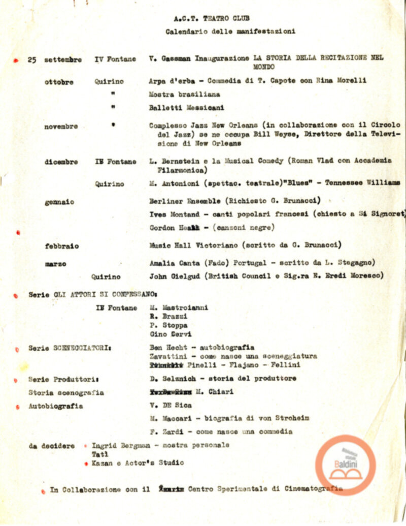 Stagione 1957-1958 - programma