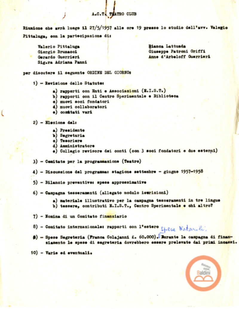 Stagione 1957-1958 - programma