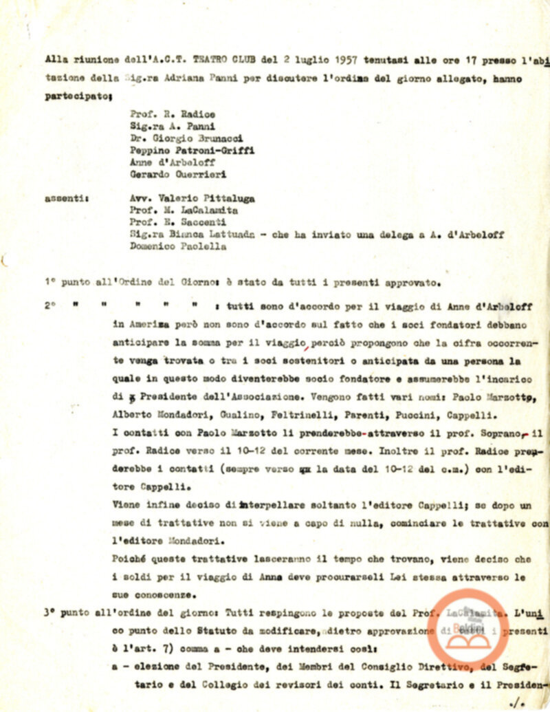 Stagione 1957-1958 - programma