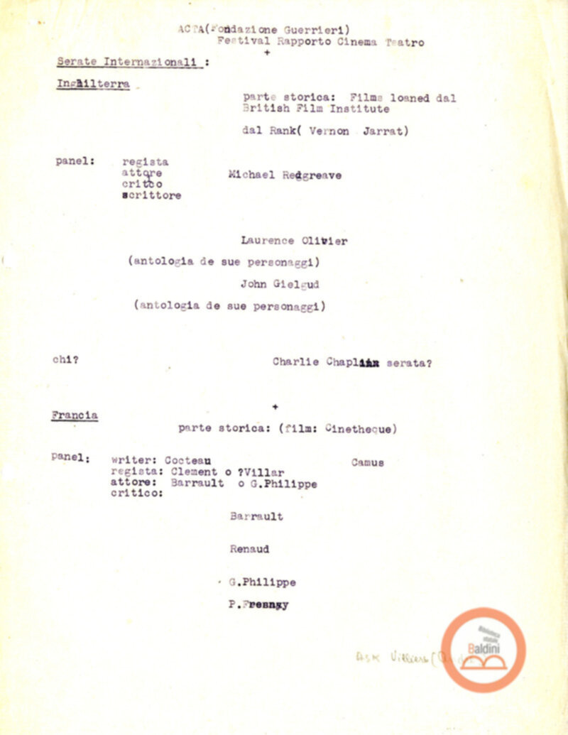 Stagione 1957-1958 - programma
