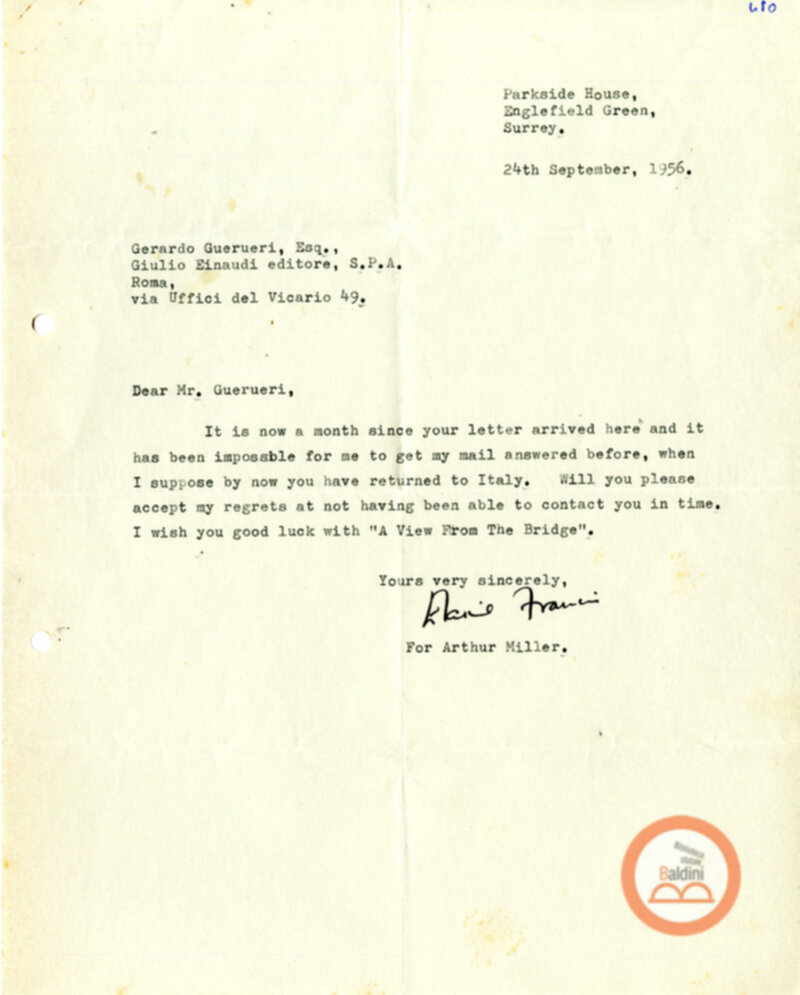 Spettacolo A view from the Bridge