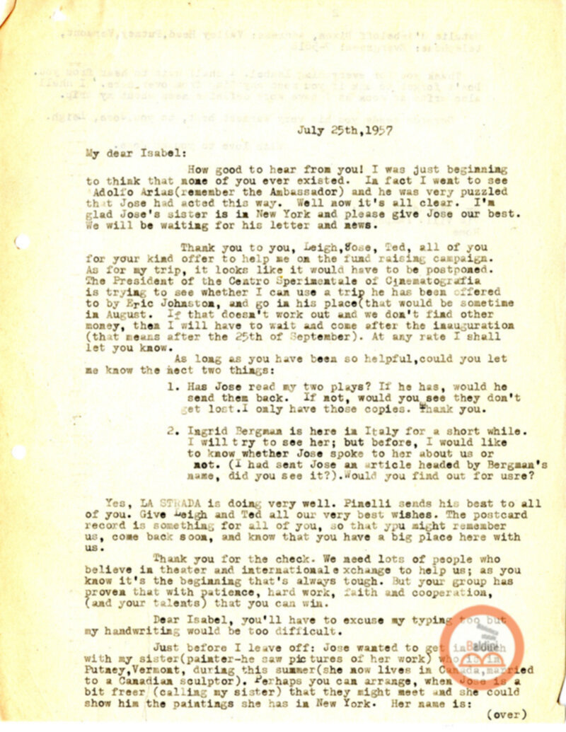 Corrispondenza d'Arbeloff - Isabel Hallibuton