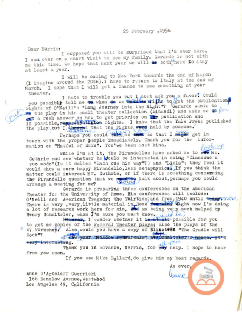 Corrispondenza con Houghton Norris