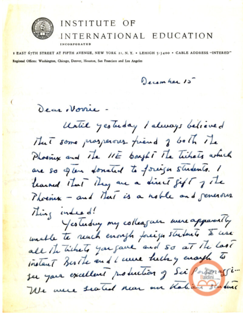 Corrispondenza con Houghton Norris