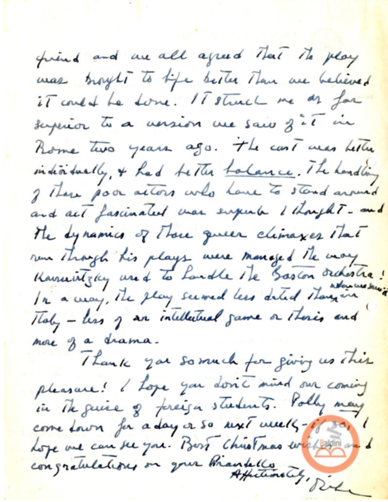 Corrispondenza con Houghton Norris