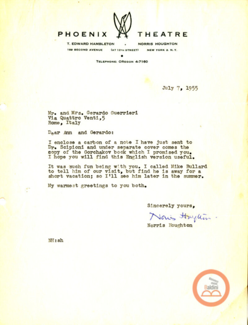 Corrispondenza con Houghton Norris