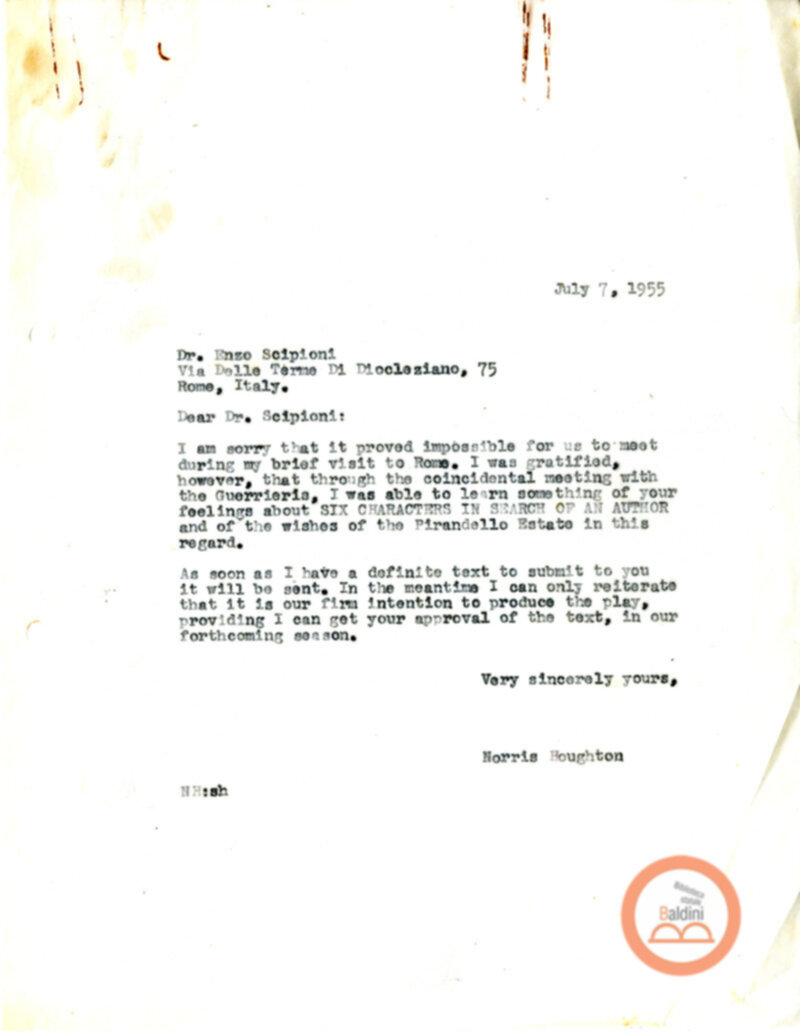 Corrispondenza con Houghton Norris