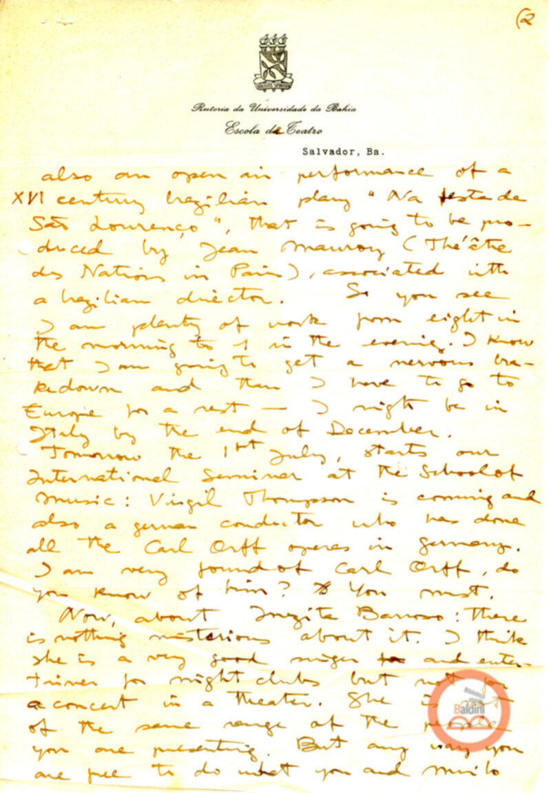 Corrispondenza con Martim Gonçalves