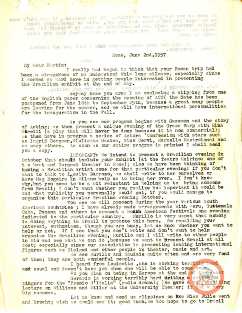 Corrispondenza con Martim Gonçalves