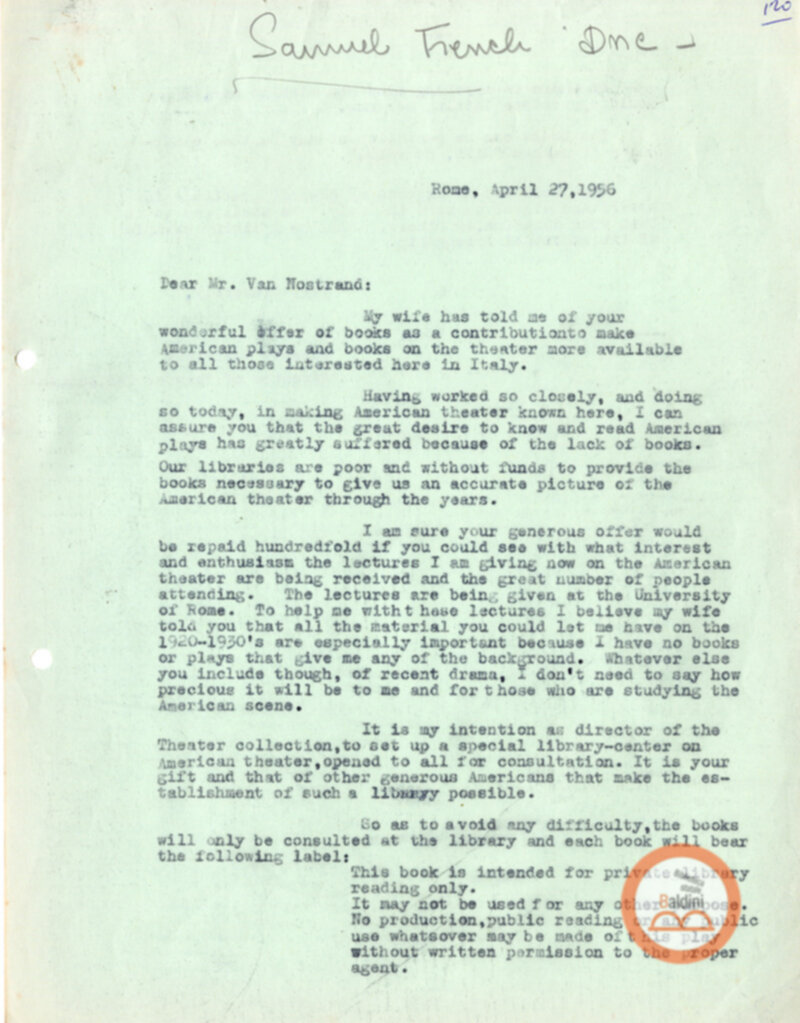 Corrispondenza con Margaret Sherman