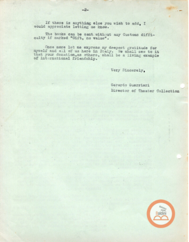 Corrispondenza con Margaret Sherman