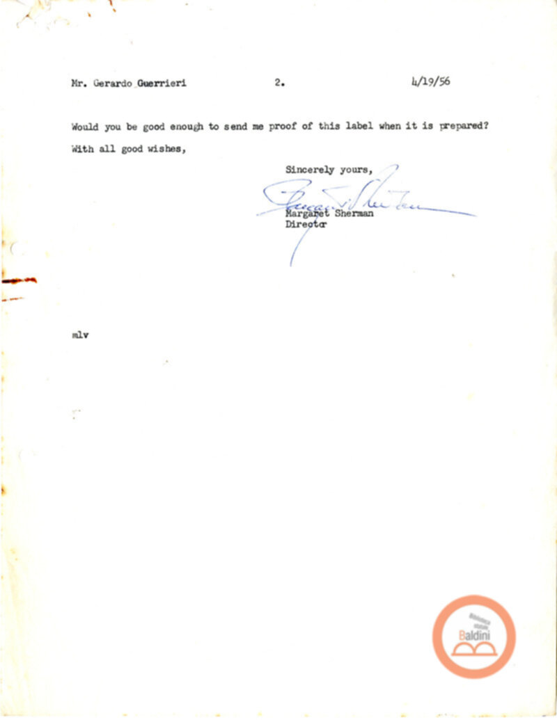 Corrispondenza con Margaret Sherman