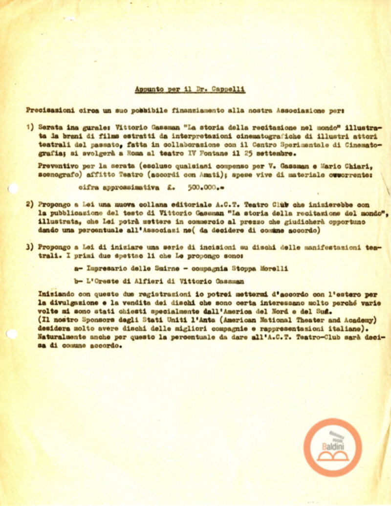 Stagione 1956 - 1957 - corrispondenza